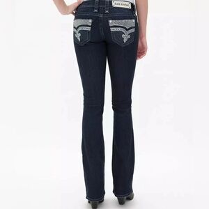 Rock Revival Size 25 Dark Wash Embellished Klarry Bootcut Jeans NEW!